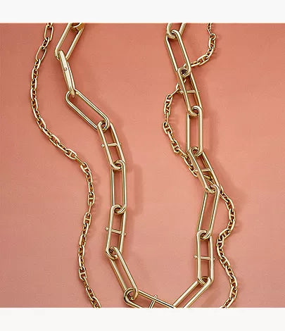 Heritage D-Link Gold-Tone Stainless Steel Chain Necklace