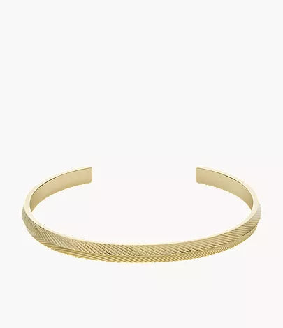 Harlow Linear Texture Gold-Tone Stainless Steel Bangle Bracelet