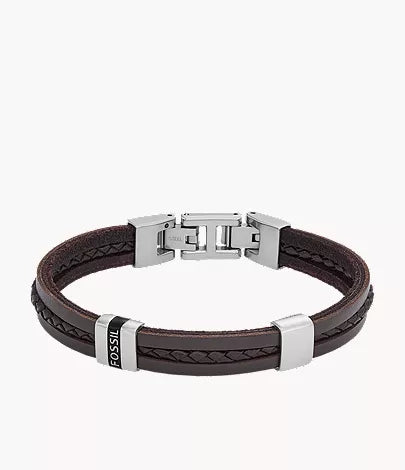 Leather Essentials Black Leather Multi-Strand Bracelet T6