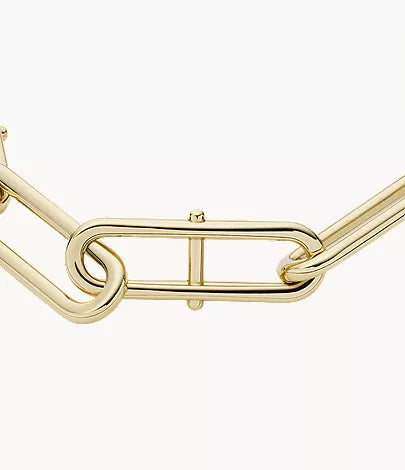 Heritage D-Link Gold-Tone Stainless Steel Chain Bracelet