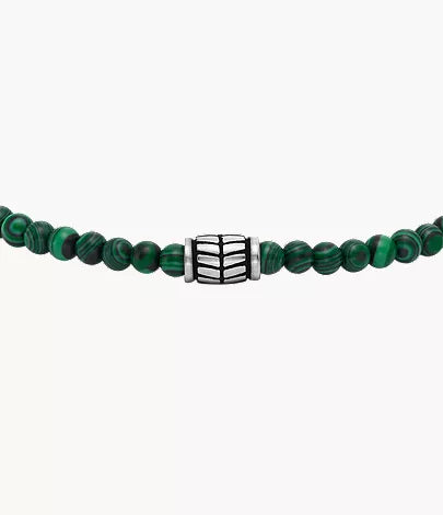 Everett Reconstituted Malachite Beaded Bracelet