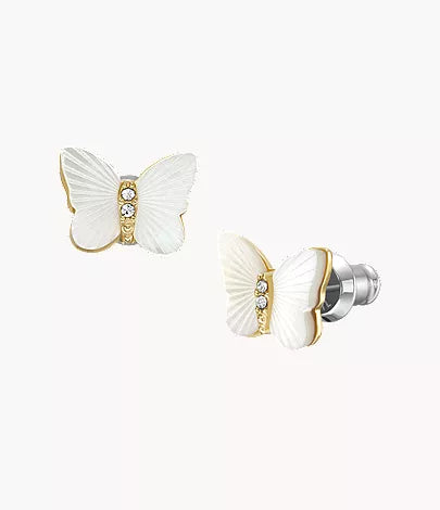 Sutton Radiant Wings White Mother-of-Pearl Stud Butterfly Earrings