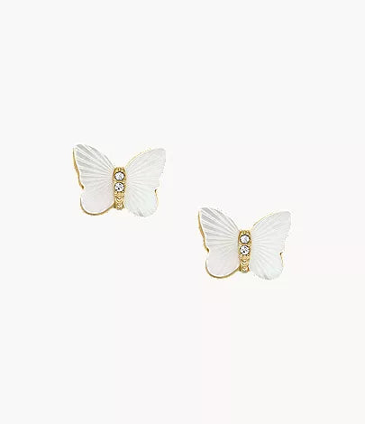 Sutton Radiant Wings White Mother-of-Pearl Stud Butterfly Earrings