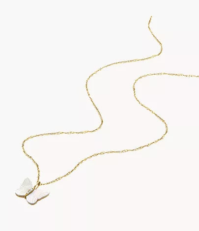 Sutton Radiant Wings White Mother-of-Pearl Butterfly Chain Necklace