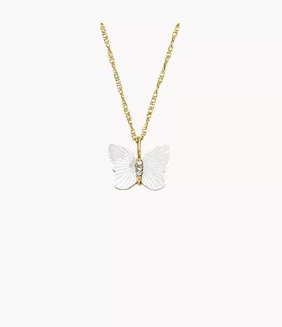 Sutton Radiant Wings White Mother-of-Pearl Butterfly Chain Necklace