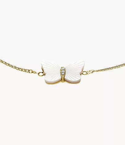 Sutton Radiant Wings White Mother-of-Pearl Butterfly Chain Bracelet