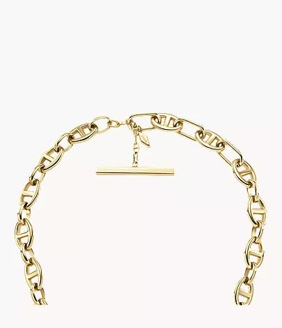 Heritage D-Link Gold-Tone Stainless Steel Anchor Chain Necklace