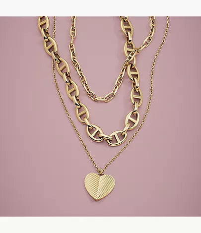 Heritage D-Link Gold-Tone Stainless Steel Anchor Chain Necklace