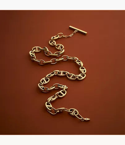 Heritage D-Link Gold-Tone Stainless Steel Anchor Chain Necklace