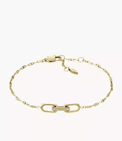 Heritage D-Link Gold-Tone Stainless Steel Chain Bracelet