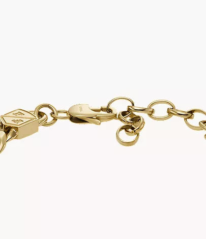 Ellis Core Chains Gold-Tone Stainless Steel Chain Bracelet