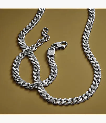 Harlow Linear Texture Chain Stainless Steel Bracelet