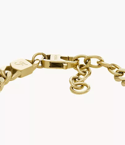 Harlow Linear Texture Chain Gold-Tone Stainless Steel Bracelet