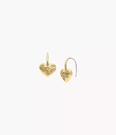 Sadie All My Love Gold-Tone Stainless Steel Heart Drop Earrings