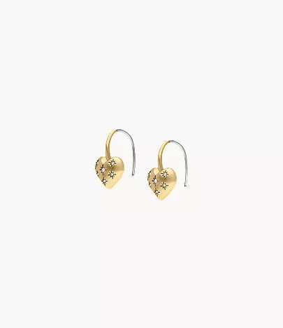 Sadie All My Love Gold-Tone Stainless Steel Heart Drop Earrings