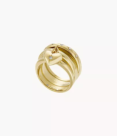 Sadie All My Love Gold-Tone Stainless Steel Heart Prestack Ring