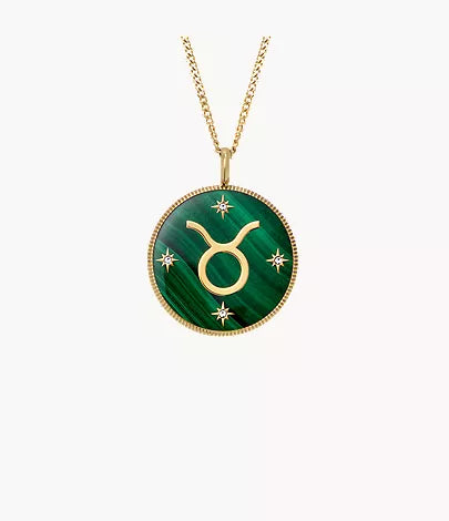 Aries Sutton Zodiac Gold-Tone Stainless Steel Red Carnelian Pendant Necklace O1