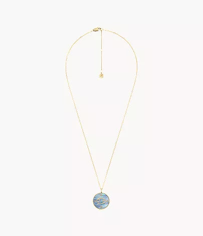 Cancer Sutton Zodiac Gold-Tone Stainless Steel Black Mother-of-Pearl Pendant Necklace