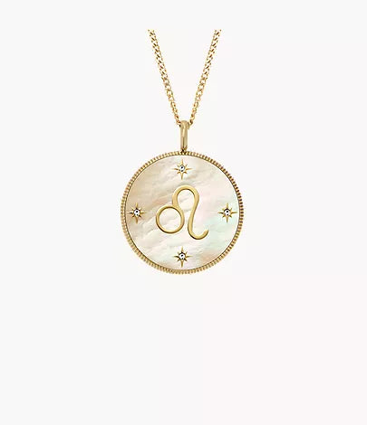 Aries Sutton Zodiac Gold-Tone Stainless Steel Red Carnelian Pendant Necklace O1