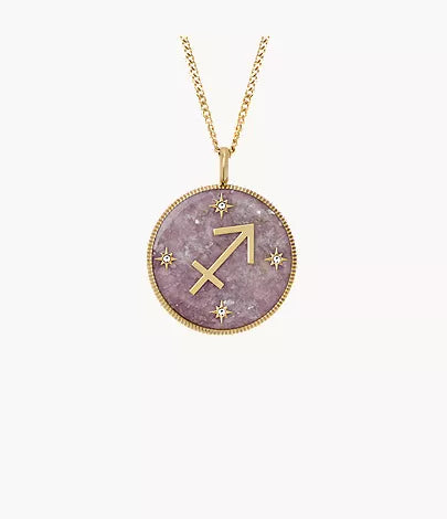 Aries Sutton Zodiac Gold-Tone Stainless Steel Red Carnelian Pendant Necklace O1