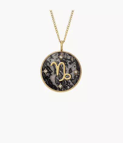 Aries Sutton Zodiac Gold-Tone Stainless Steel Red Carnelian Pendant Necklace O1