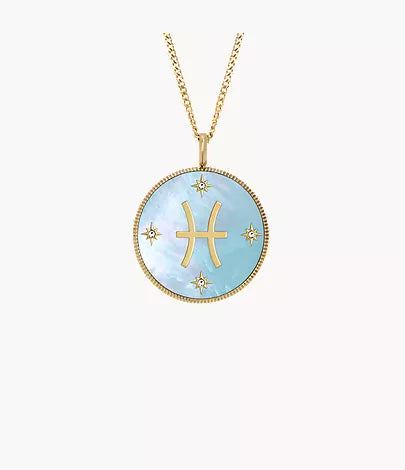 Aries Sutton Zodiac Gold-Tone Stainless Steel Red Carnelian Pendant Necklace O1