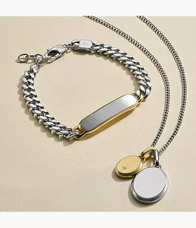 Ellis Two-Tone Stainless Steel ID Bracelet