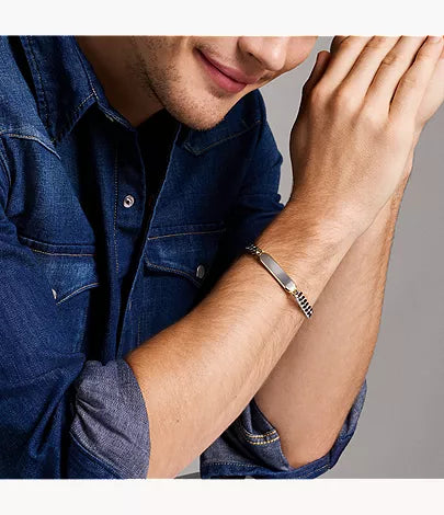 Ellis Two-Tone Stainless Steel ID Bracelet