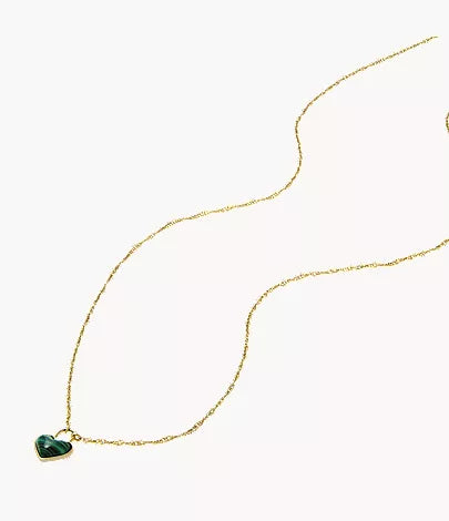 Sutton Modern Meadows Reconstituted Malachite Heart Pendant Necklace