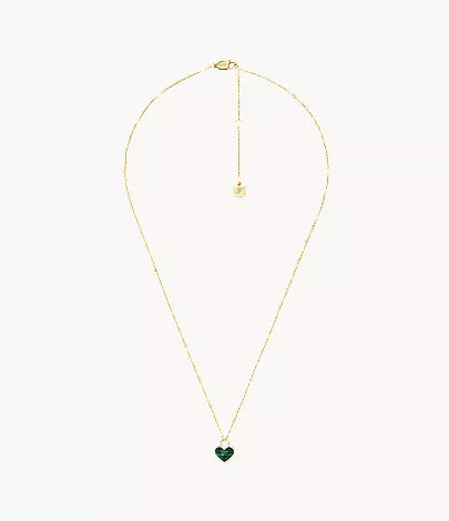 Sutton Modern Meadows Reconstituted Malachite Heart Pendant Necklace