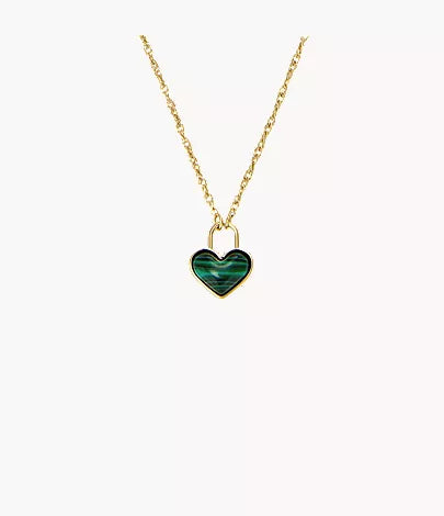 Sutton Modern Meadows Reconstituted Malachite Heart Pendant Necklace