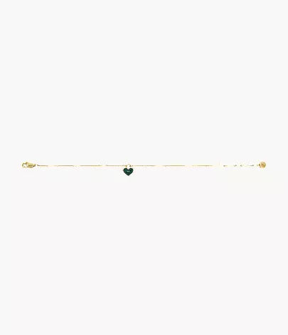 Sutton Modern Meadows Reconstituted Malachite Heart Chain Bracelet