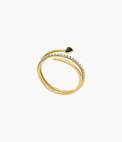 Sutton Modern Meadows Reconstituted Malachite Prestack Heart Ring