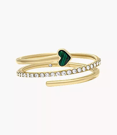 Sutton Modern Meadows Reconstituted Malachite Prestack Heart Ring