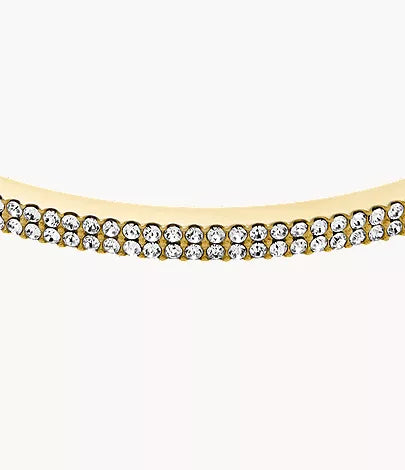 Ellis Pavé Glitz Gold-Tone Stainless Steel Bangle Bracelet