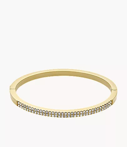 Ellis Pavé Glitz Gold-Tone Stainless Steel Bangle Bracelet