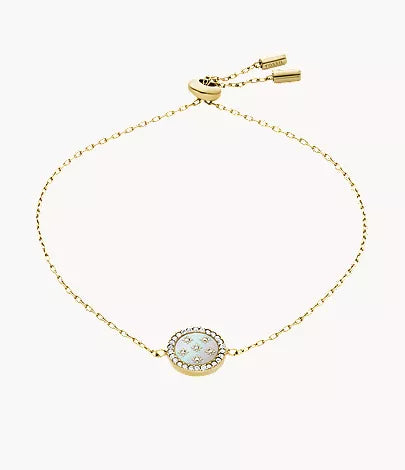 Merrit Northlight Collection Gold-Tone Stainless Steel Station Bracelet