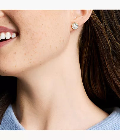 Merrit Northlight Collection Gold-Tone Stainless Steel Stud Earrings