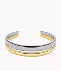 Ellis Domed Collection Two-Tone Stainless Steel Cuff Bracelet