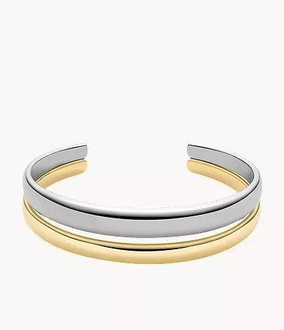 Ellis Domed Collection Two-Tone Stainless Steel Cuff Bracelet