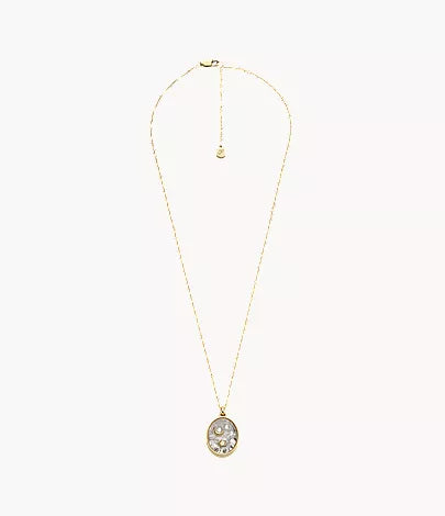 Sutton Shaky Glitz Gold-Tone Stainless Steel Moon and Star Pendant Necklace