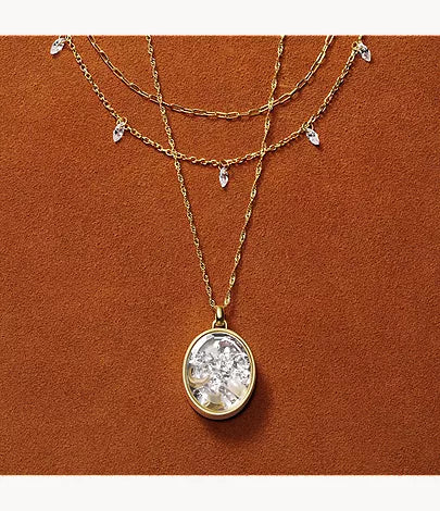 Ellis Shaky Glitz Gold-Tone Stainless Steel Multi-Strand Necklace