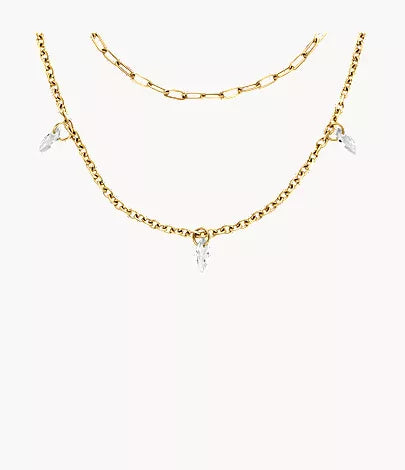 Ellis Shaky Glitz Gold-Tone Stainless Steel Multi-Strand Necklace