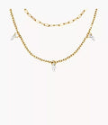 Ellis Shaky Glitz Gold-Tone Stainless Steel Multi-Strand Necklace