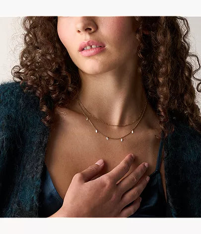 Ellis Shaky Glitz Gold-Tone Stainless Steel Multi-Strand Necklace