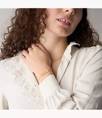 Sadie Gold-Tone Stainless Steel ID Bracelet