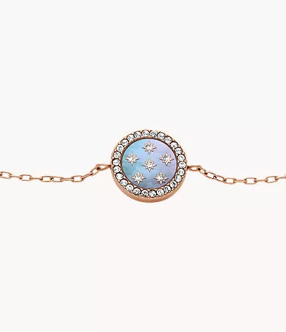 Merrit Northlight Collection Rose Gold-Tone Stainless Steel Station Bracelet