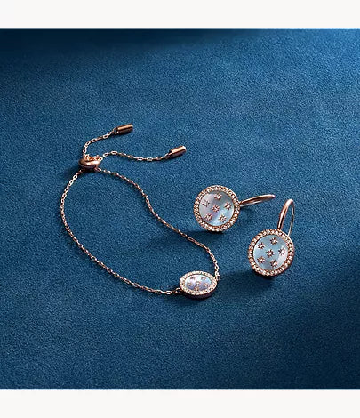Merrit Northlight Collection Rose Gold-Tone Stainless Steel Station Bracelet