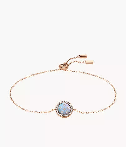 Merrit Northlight Collection Rose Gold-Tone Stainless Steel Station Bracelet