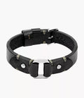 Machine Rugged Stainless Steel and Brown Leather Strap Bracelet K6
